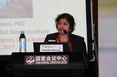 Dr. Priscilla Samuel presenting at the conference